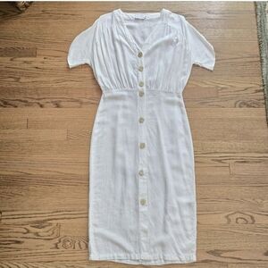 TANYA TAYLOR Linen Maxi Dress Cream Linen Blend 4, 6